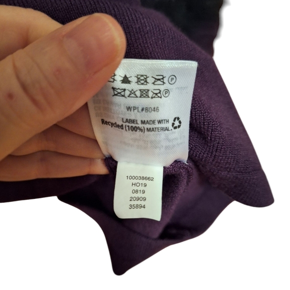 Alfani Purple Pullover Mockneck Sweater w/ Faux Fur Sleeves PM Funky Hippie - Picture 4 of 7